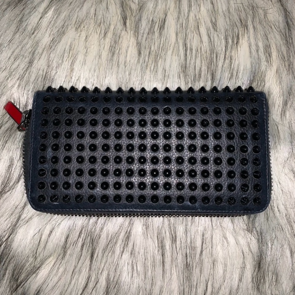 Authentic Christian Louboutin Studded Panettone spike red interior zipper ❤️🖤